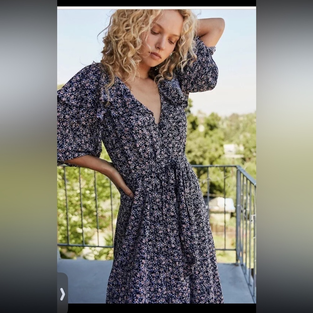 FREE PEOPLE Float on sunbeam midi dress. Size S. Retail $168 - Picture 3 of 14